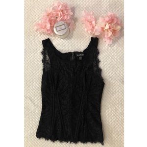 bebe Faux Corest Lace Top